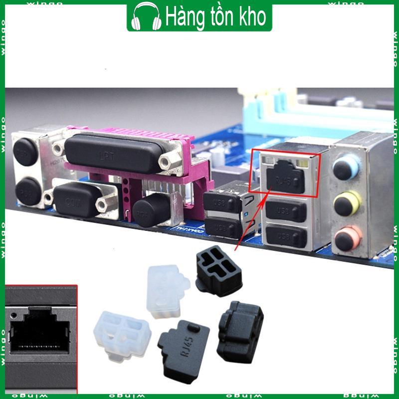 WIN 100Pack RJ45 Chống Bụi Nắp Đen Trắng Ethernet Hub Cổng Bảo Vệ Cắm Cho RJ45 Nữ Jack Thay Thế Một 