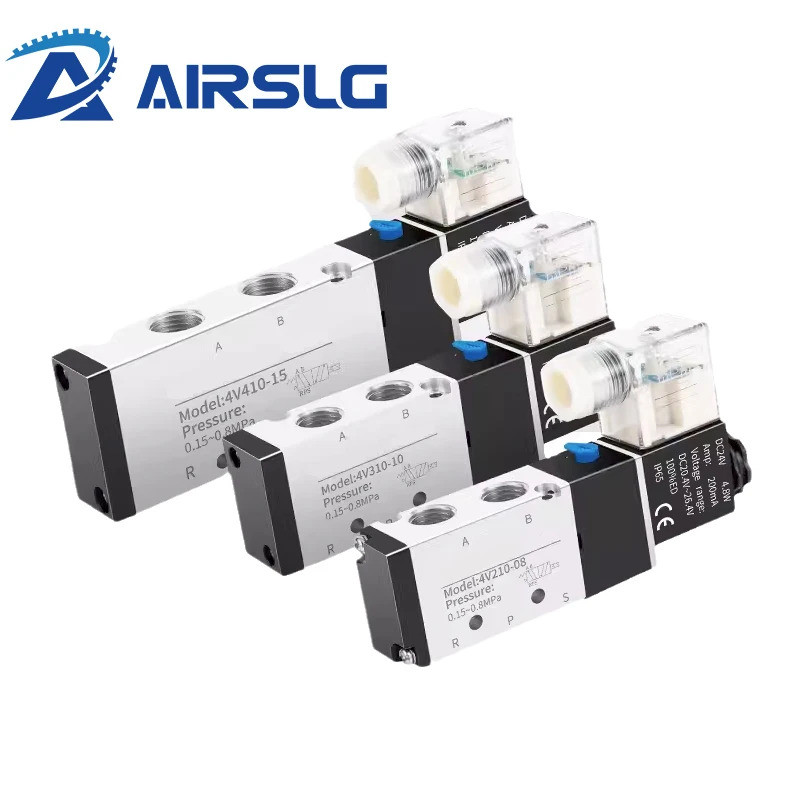 4V210 Van điện từ khí nén 5 chiều 2 điều khiển vị trí Van điện từ không khí 4V110-06 4V210-08 4V310-