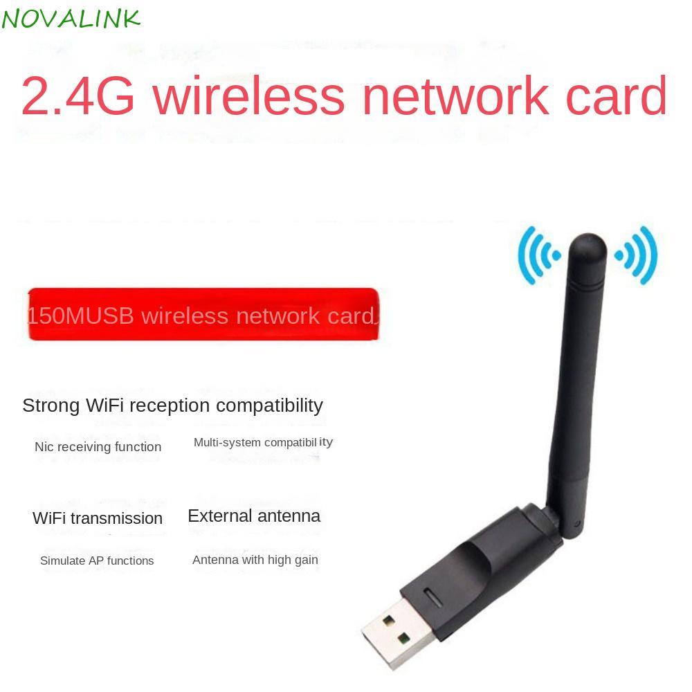 Card mạng NOVALINK 150Mbps MT7601, Bộ chuyển đổi Wifi USB 2.4GHz MT7601 / 8188 150Mbps, Màn hình đèn