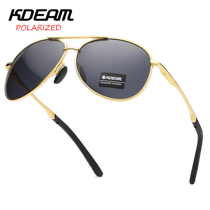 Kính cóc KDEAM Nam UV400 Kính râm phân cực Kính râm lái xe ngoài trời bằng kim loại