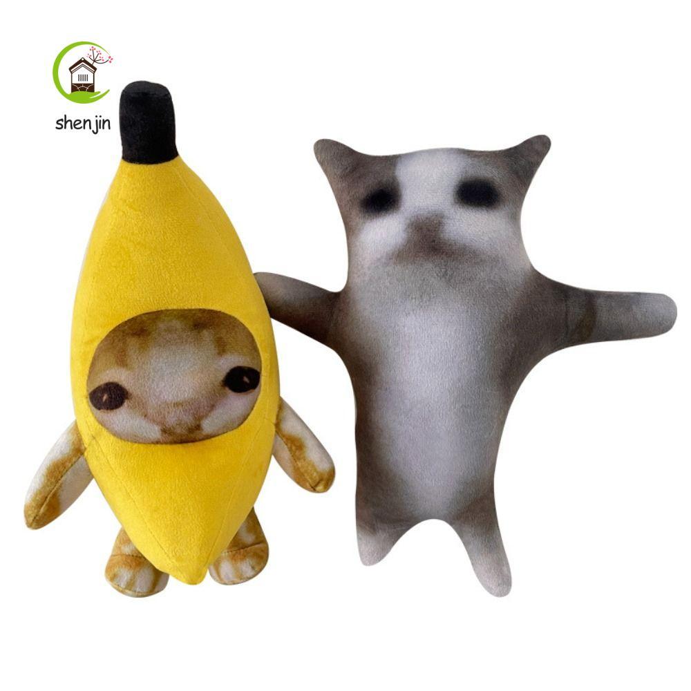 SHENJIN Banana Cat Plush Toy, Happy Cat Banana Cat Doll Happy Cat Toy, Happy Cat Animals Toy 20-30cm