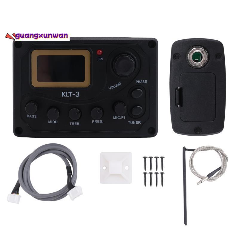 4 Band EQ Equalizer -3 Acoustic Guitar EQ Preamp với Digital Tuner Guitar Pickup