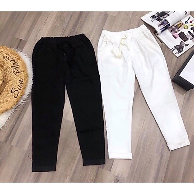 Quần lưng thun lỡ kaki mềm