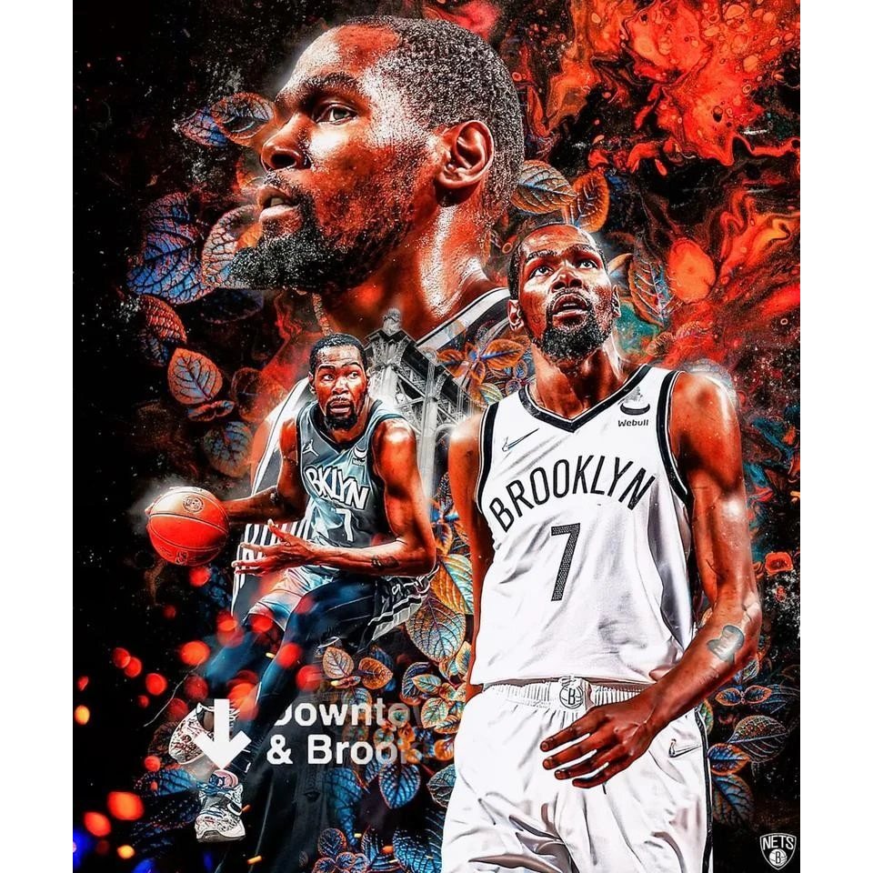 Kevin Durant Kevin Durant (Kevin Durant) Số. 7 Jersey NBA League Nets Hot Press Jersey Đồng bộ ánh s