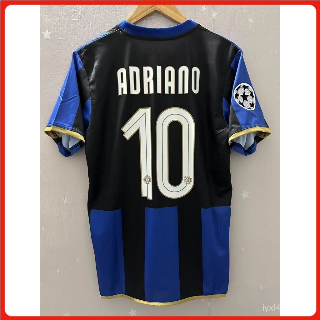 Áo bóng đá ADRIANO Inter Milan 08-09 IBRAHIMOVIC J.ZANETTI Áo bóng đá cổ điển chất lượng cao