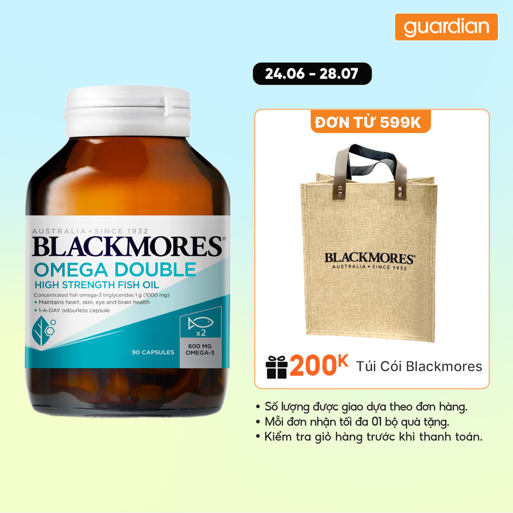 Viên Uống Hỗ Trợ Tim Mạch Blackmores Omega Double High Strength Fish Oil 90 Viên