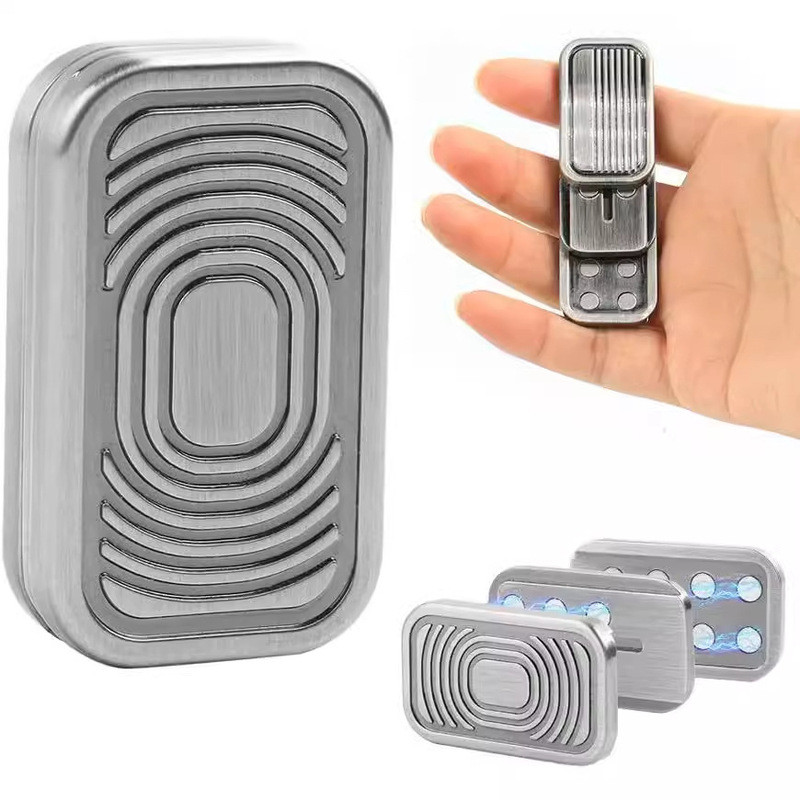Đồ chơi giải nén Kim loại Fidget Spinner edc Đẩy Thương hiệu Ba lớp Sóng âm thanh Đồ chơi giải nén t