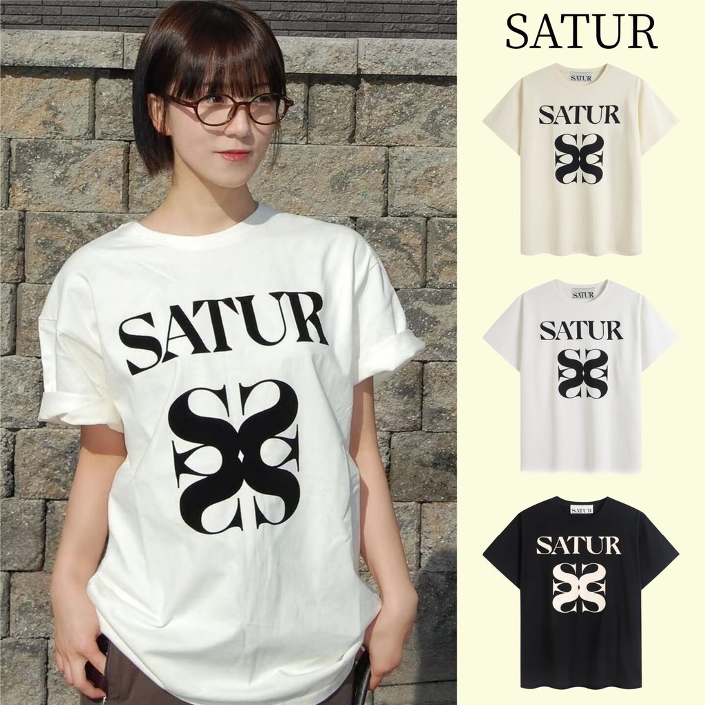 3NSA South Korea satur Park Gwi-young's same style loose-fitting short-sleeve shirt with flocked let