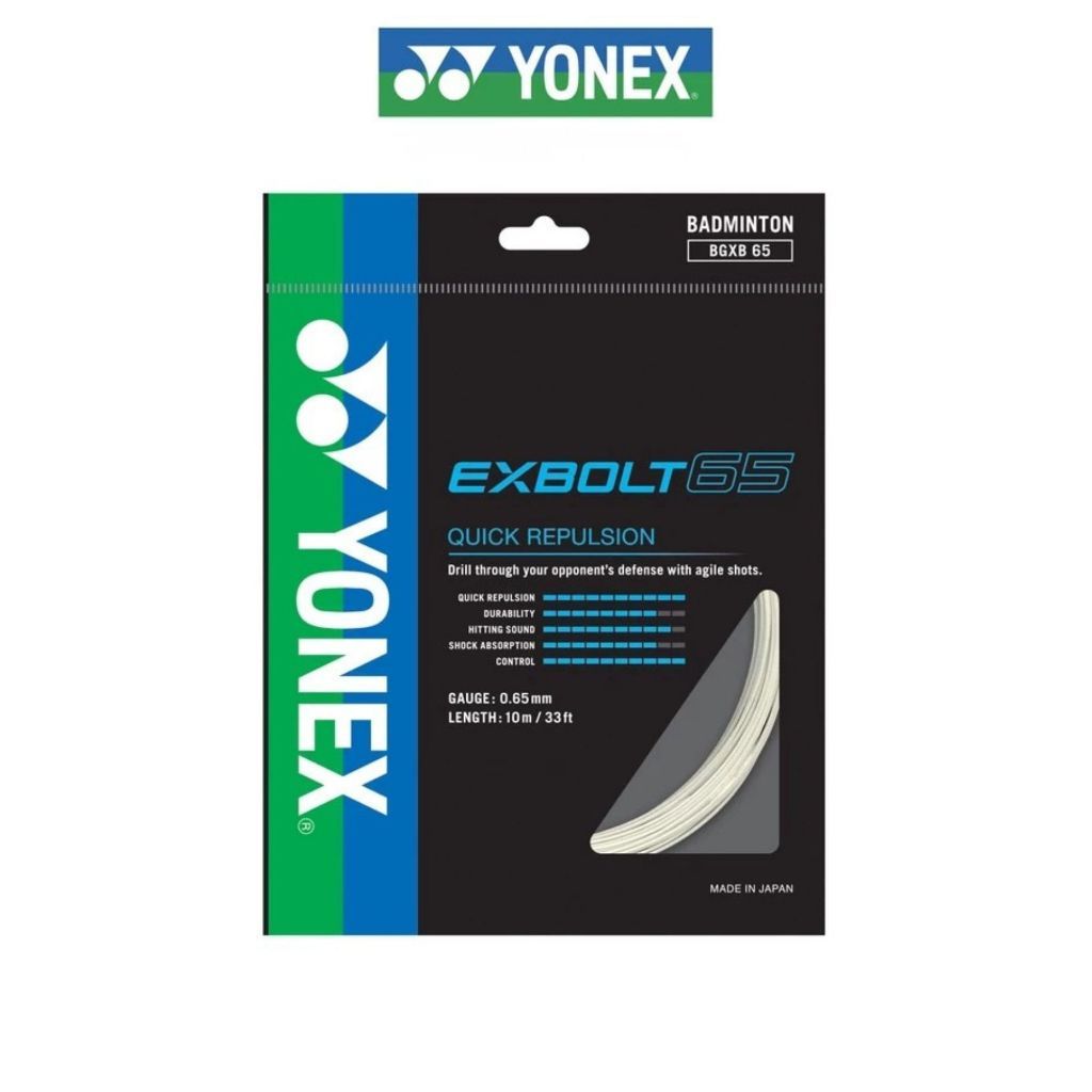Dây cầu lông YONEX EXBOLT 65 Sợi bện kích thước 0,65 Mm. Sản xuất tại Nhật Bản Nổi bật về truyền bón