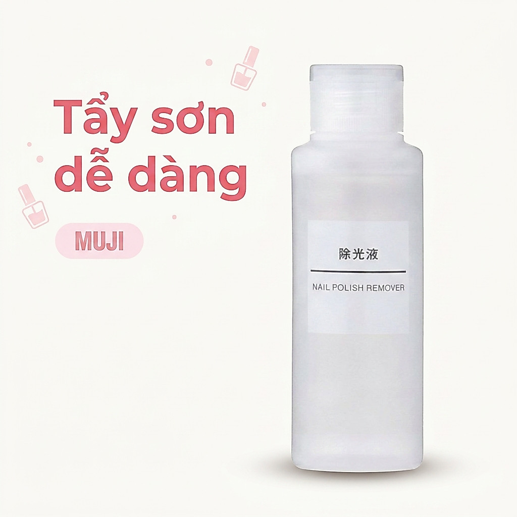 MUJI Nước Tẩy Sơn Móng Tay Không Acetone, Tẩy Móng Với Tinh Dầu Cam