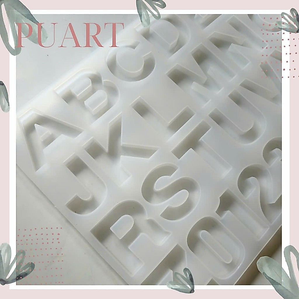 Khuôn bảng chữ cái và số silicon đúc keo epoxy resin làm đồ handmade, móc khóa