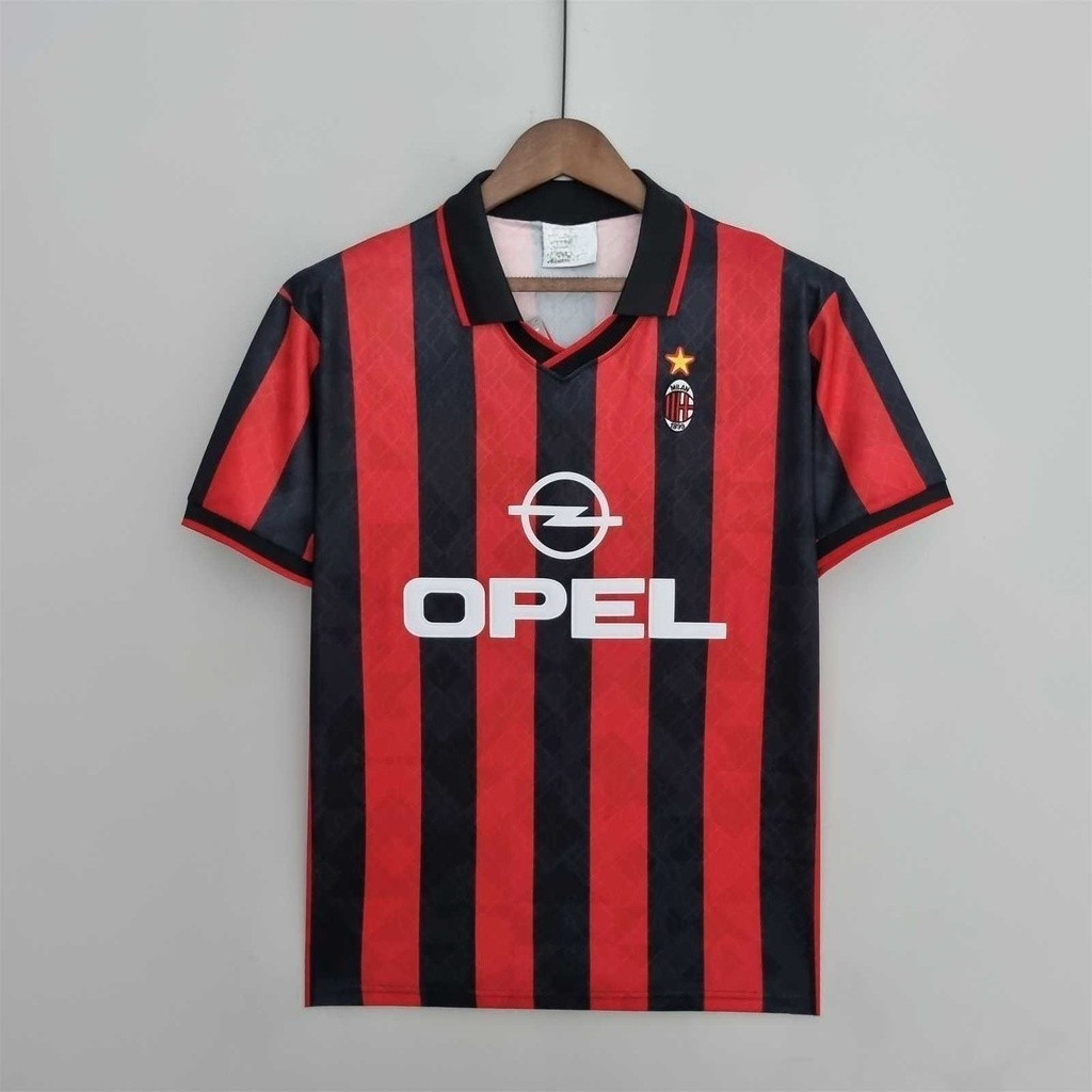 95-96 AC Home Vintage Áo Bóng Đá Baggio Martini