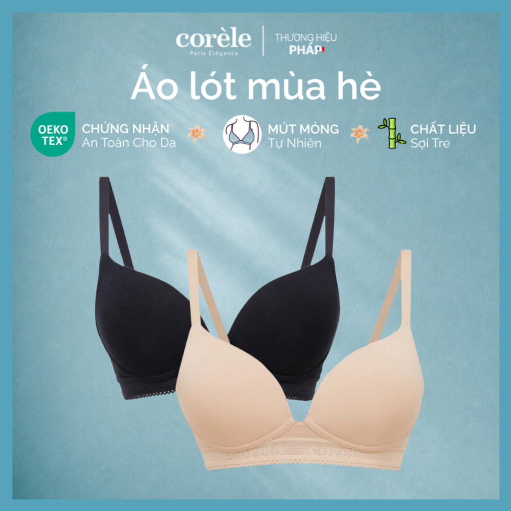 COMBO 2 áo ngực nữ cao cấp mút mỏng không gọng, vải sợi tre bamboo, bản lưng to gom gọn, chuẩn OEKO-