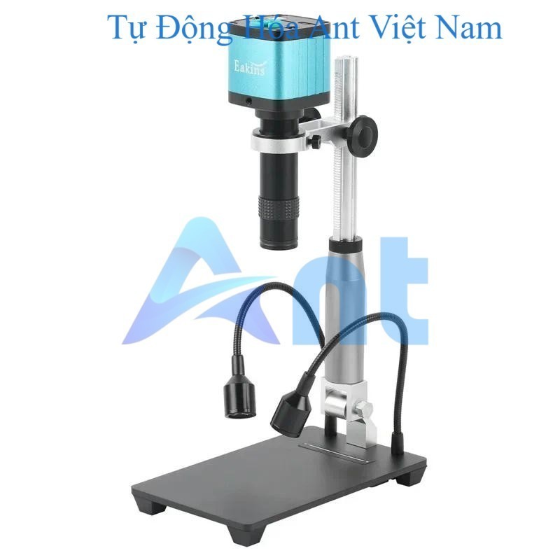 Eakins 4K 48MP HDMI USB Video Microscope Camera 1X-130X Zoom C-Mount Lens Extended Bracket With Ligh