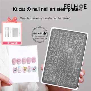 EELHOE 【QUÀ TẶNG】ANNIES KT Mèo Móng Tay Nghệ Thuật Chuyển Tấm Thép Trong Suốt Silicone Seal Sơn Hoa Văn Khuôn Chuyển DIY Công Cụ In Ấn Cho Tiệm Làm Móng
