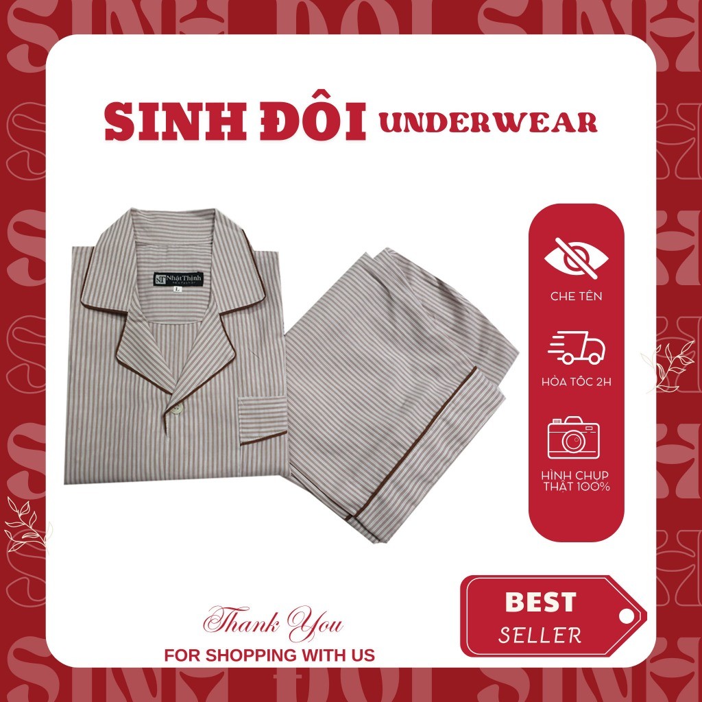 ( Bộ PYJAMA CAO CẤP ) Pijama nam trung niên kate Nhật Thịnh mặc nhà mặc ngủ dài tay, ngắn tay quần d