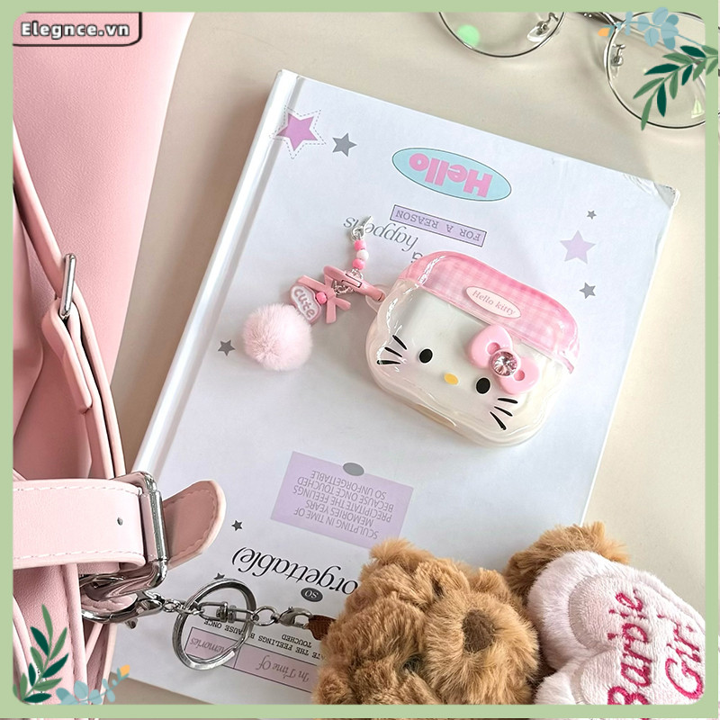 【Elevn】Vỏ bảo vệ tai nghe Bow Kitty Vỏ mềm thích hợp cho Airpods Pro2/Airpods 3/Airpods 4 chống rơi | BigBuy360 - bigbuy360.vn