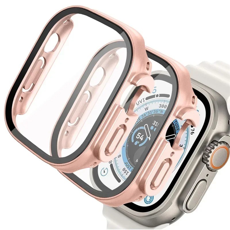 Kính cường lực + Vỏ cho Apple Watch Ultra 3 2 49mm Phụ kiện Khung cản PC cứng toàn diện cho Apple Wa