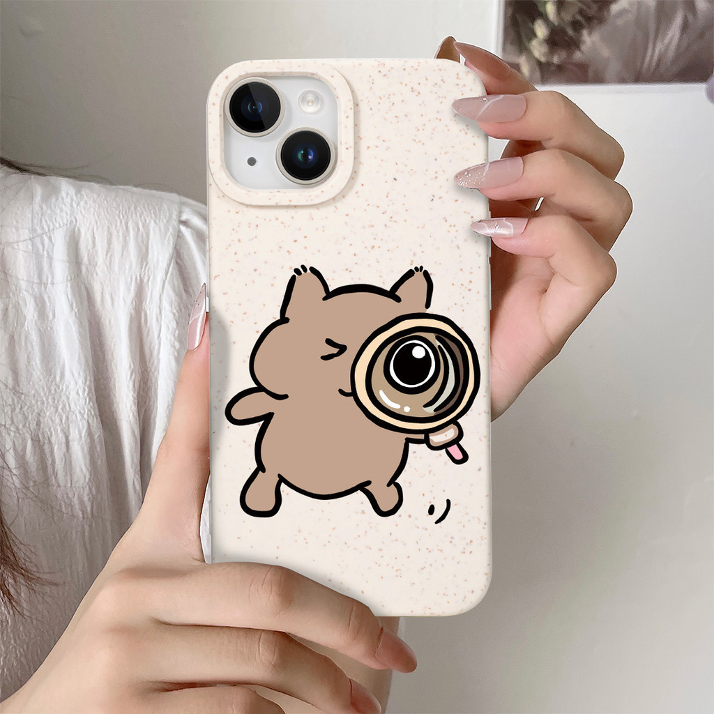 Kính lúp cặp đôi động vật Cao su mềm có thể phân hủy Tương thích iPhone 17AIR 17PROMAX Lỗ lớn 16 17 