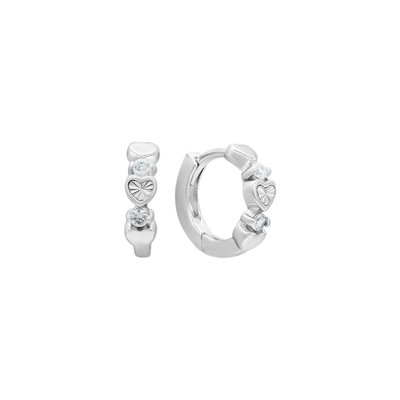 Bông tai Bạc đính đá PNJSilver hình trái tim XMXMW060285