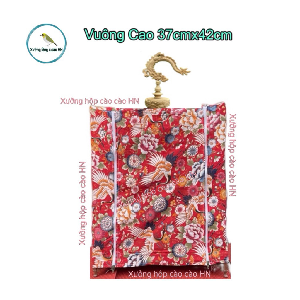 Áo lồng chim chào mào,áo lồng chào mào vuông cao,hoạ tiết con hạc