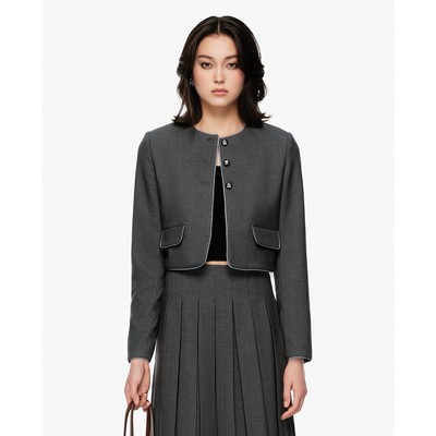 GIGI - Áo khoác croptop nữ cổ tròn tay dài_G1603O252618-60