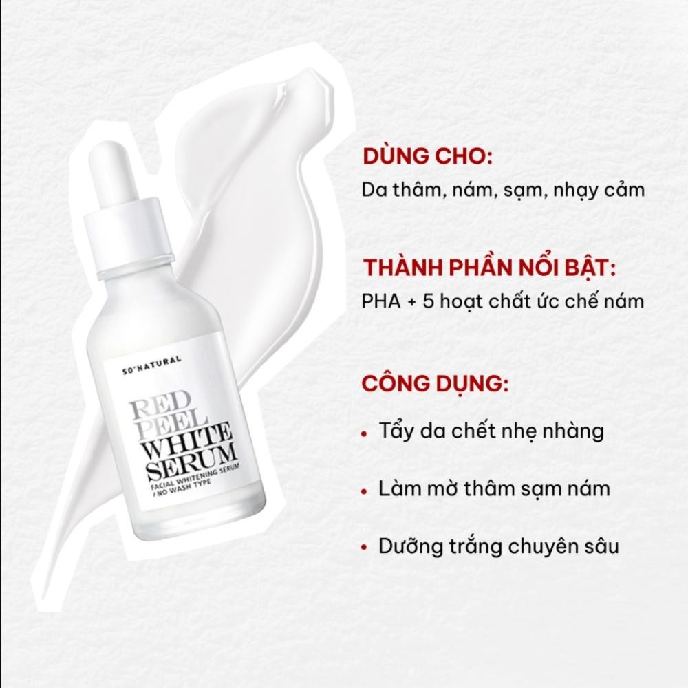 Ảnh 3 của Tinh chất So’Natural Red Peel White Serum dưỡng trắng, mờ thâm nám chuyên sâu