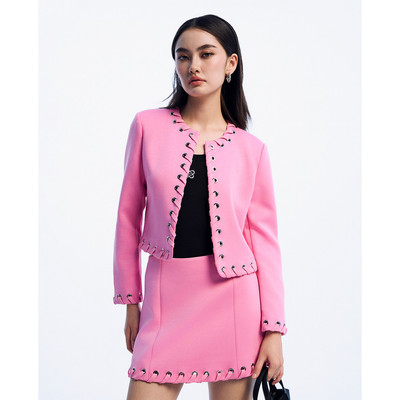 GIGI - Áo khoác croptop cổ tròn tay dài trẻ trung_G1603O241605-42