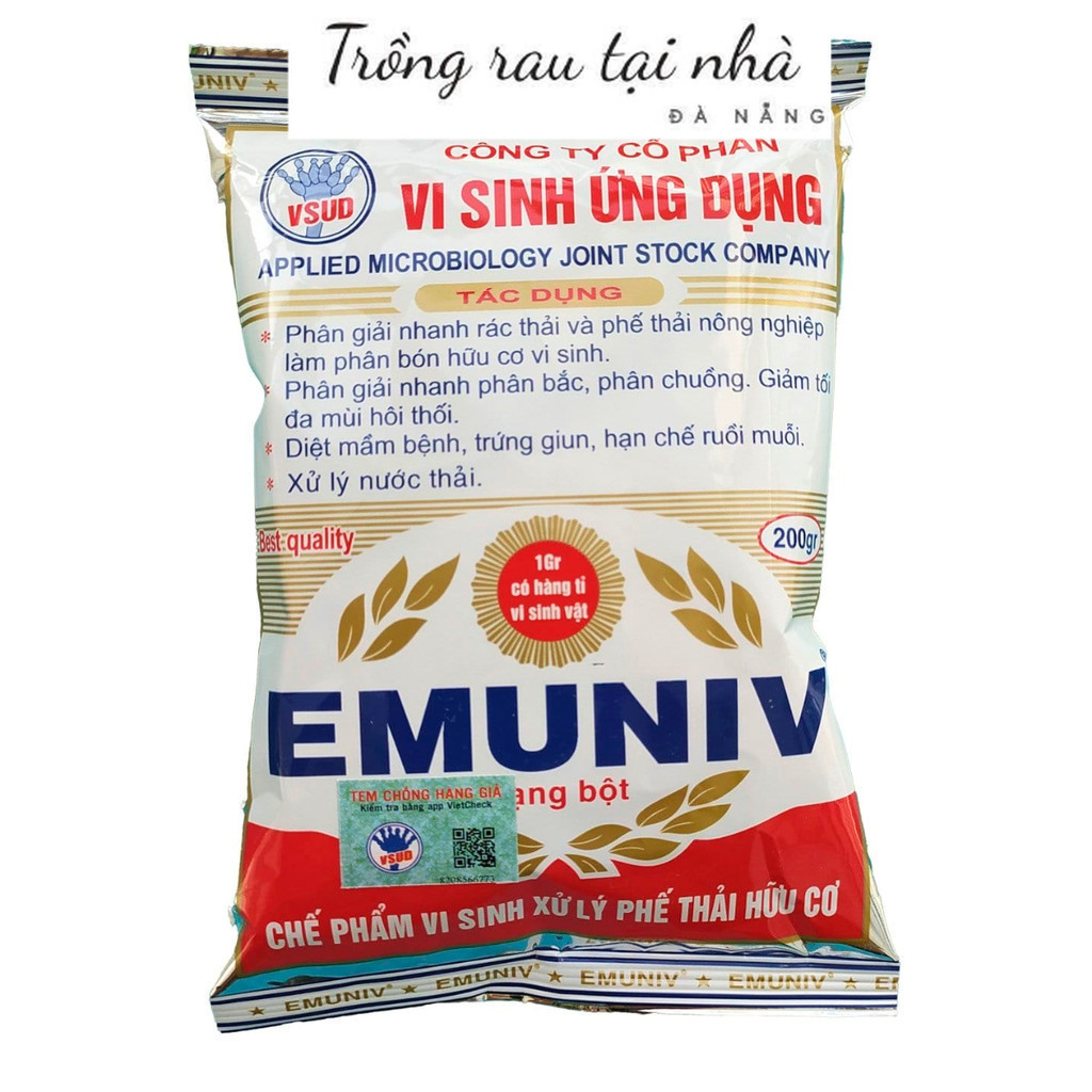 Vi Sinh Ứng Dụng EMUNIV (200gr) , trồng cây sân thượng