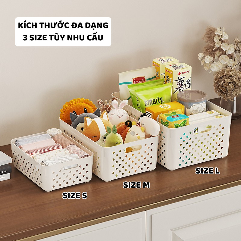 Khay Rổ Chữ Nhật Nhiều Kích Thước ENODA HOME, Giỏ Nhựa Đựng Đồ Đa Năng Sắp Xếp Nhà Cửa Q320 | BigBuy360 - bigbuy360.vn
