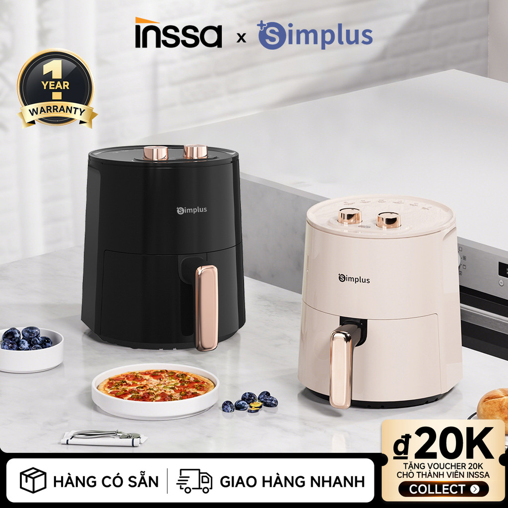 Inssa × Simplus Nồi Chiên Không Dầu Dung Tích 4L Công Suất 1300W KQZG007