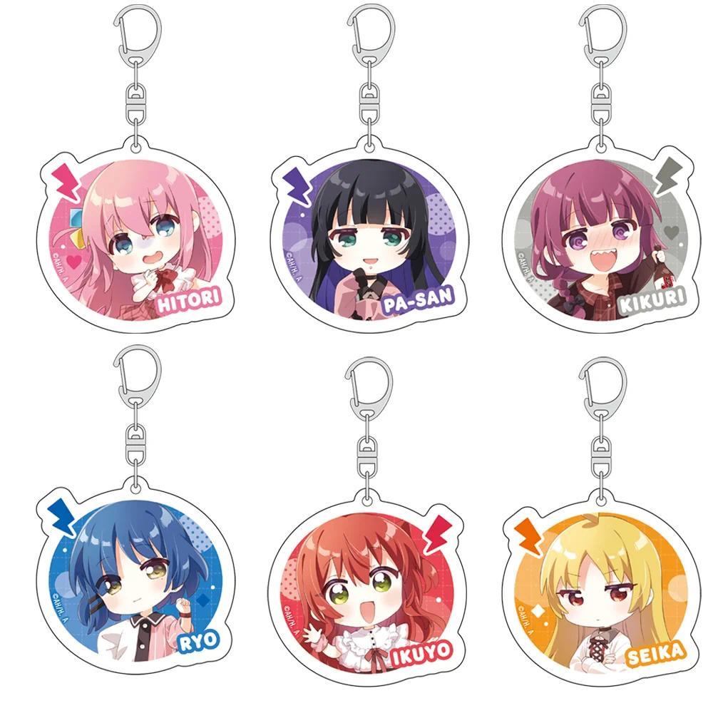 Bocchi the Rock Nijika Ijichi Hitori Gotoh 6CM Dễ thương Anime Mica Giá đỡ móc khoá Mô hình bag char