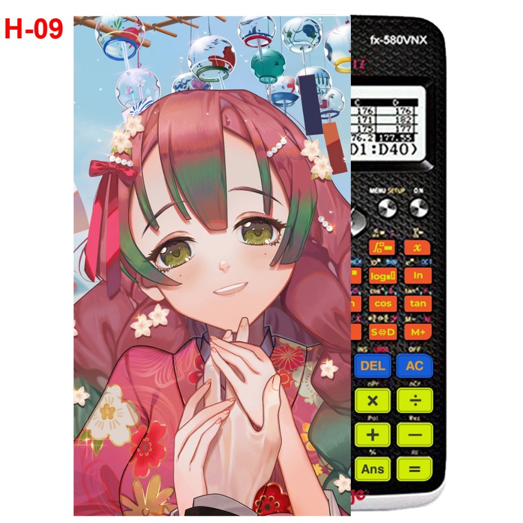 Hình dán/Sticker Máy tính CASIO fx570, fx580... Anime nhân vật  Kanroji Mitsuri  trong Kimetsu No Ya