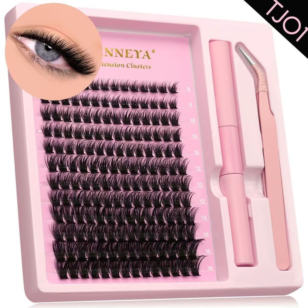 Lazy person's segmented faux voluminous eyelash set remai#9cc Soft single-graft super-volume natural