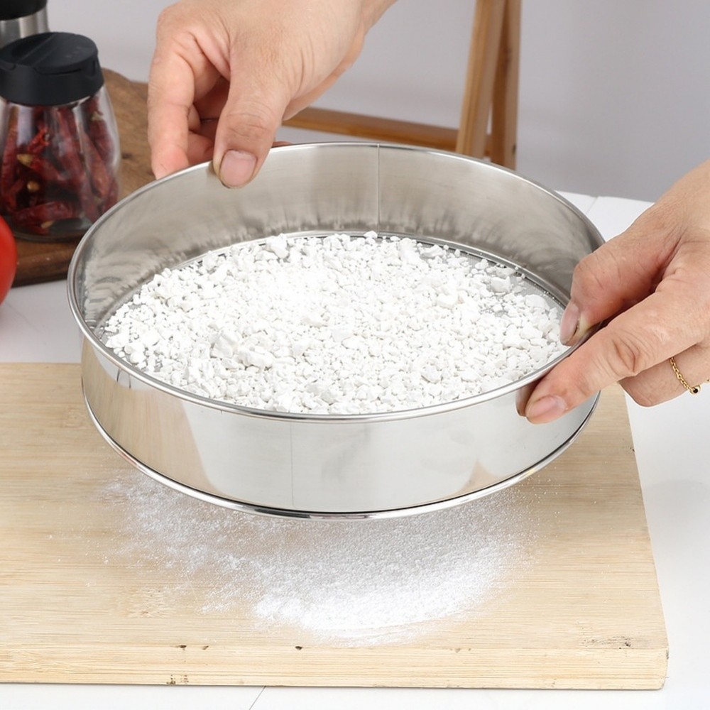 For Flour Sifter Handheld Stainless Steel 30 x 30 x 4.5 cm for Sifting For Flour
