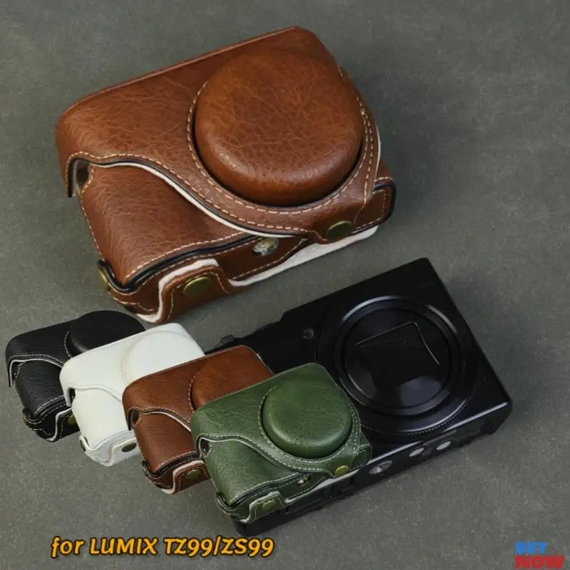 MỚI Da PU Đế Máy Ảnh Thân Vỏ Bảo Vệ Cho LUMIX DC-ZS99 DC-TZ99 ZS99 TZ99 DCZS99 DCTZ99 DCTZ99 Camera