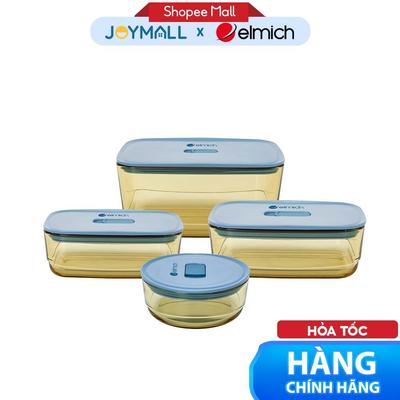 Hộp Thủy Tinh Bảo Quản Thực Phẩm Elmich, Hàng Chính Hãng, Nắp Silicone, Nhiều Dung Tích - JoyMall