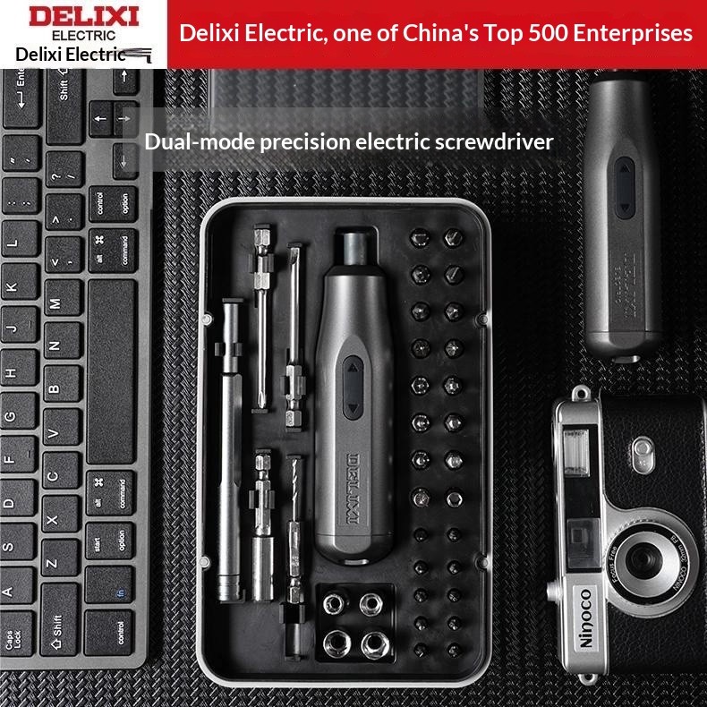 Bộ tuốc nơ vít điện Mini Delixi Bộ tuốc nơ vít hai đầu sạc nhanh, di động, chính xác Tua vít đa năng