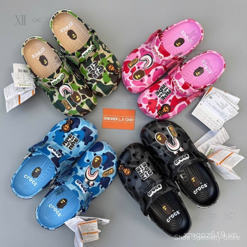 Giày Crocs x Clog x Bape Camo phiên bản ss2025