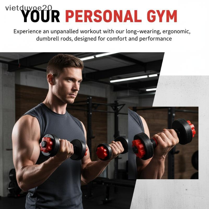 Vie 1 cặp Dumbbell vít Nut Deep Thread thiết kế Dumbbell spinlock Cổ áo hình hoa thị VN