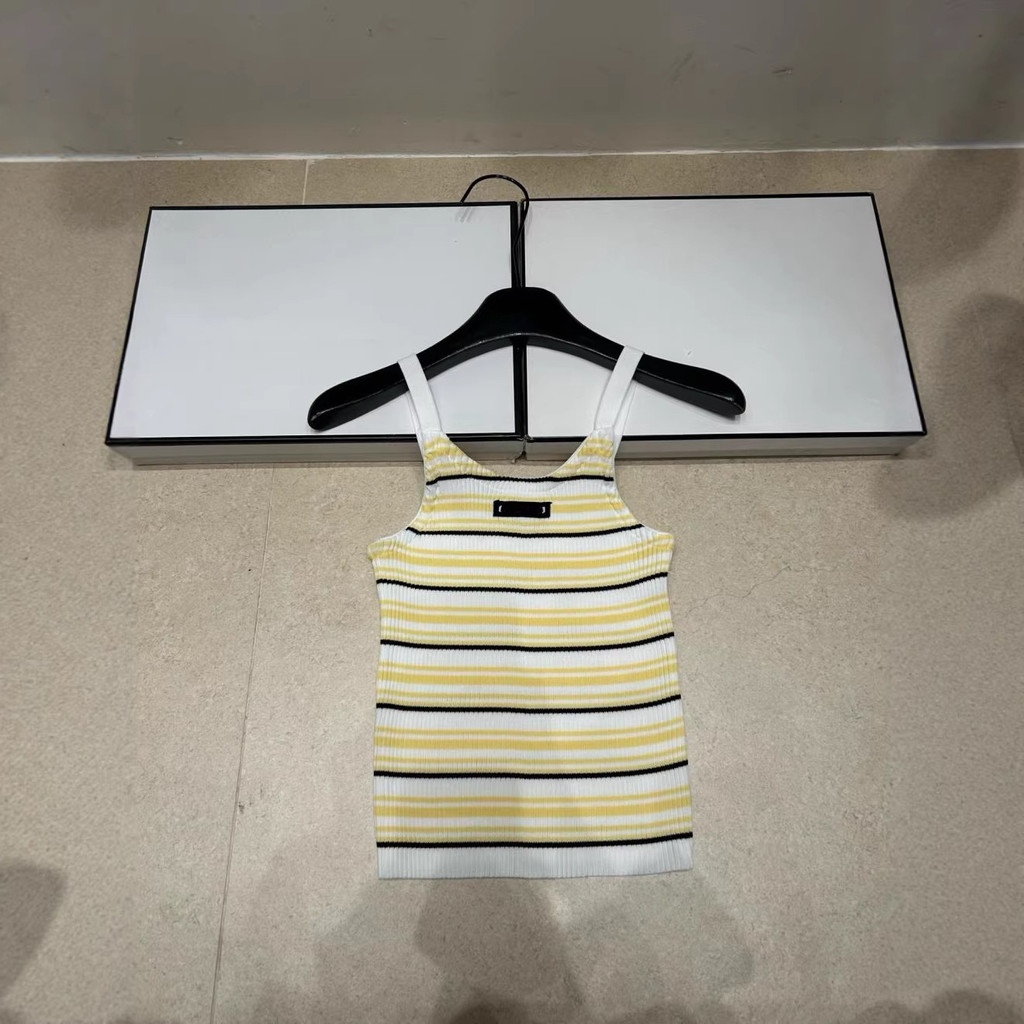 X6HV Striped Knit Camisole Simple Slim-Fit Versatile Top2026New Summer Fashion Commuting Casual Tops