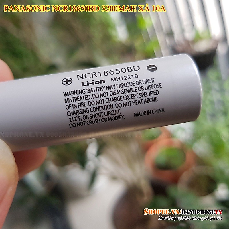 Pin Panasonic NCR18650BD 3200mAh Dòng Xả 10A mới 100% Chính Hãng, Pin 18650