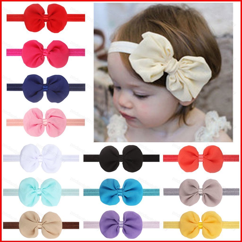 PF Sơ Sinh Ngọt Nơ Đầu Cho Bé Gái Trẻ Sơ Sinh Turban Tóc Mềm Màu Mũ Cho Trẻ Em Bonet Cho Bé A