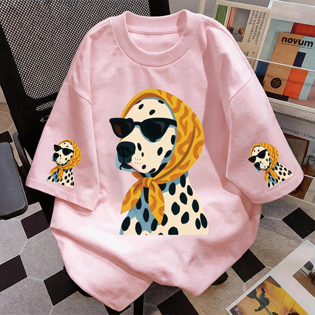 Áo thun Oversize DailyTee 'cool Spot Dog Phong cách Hàn Quốc rất thích hợp cho cả nam và nữ. Vải mềm