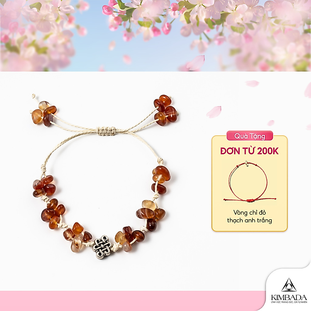 Vòng tay nữ đá thạch anh mix charm titan Kimbada phong thuỷ tự nhiên thu hút năng lượng