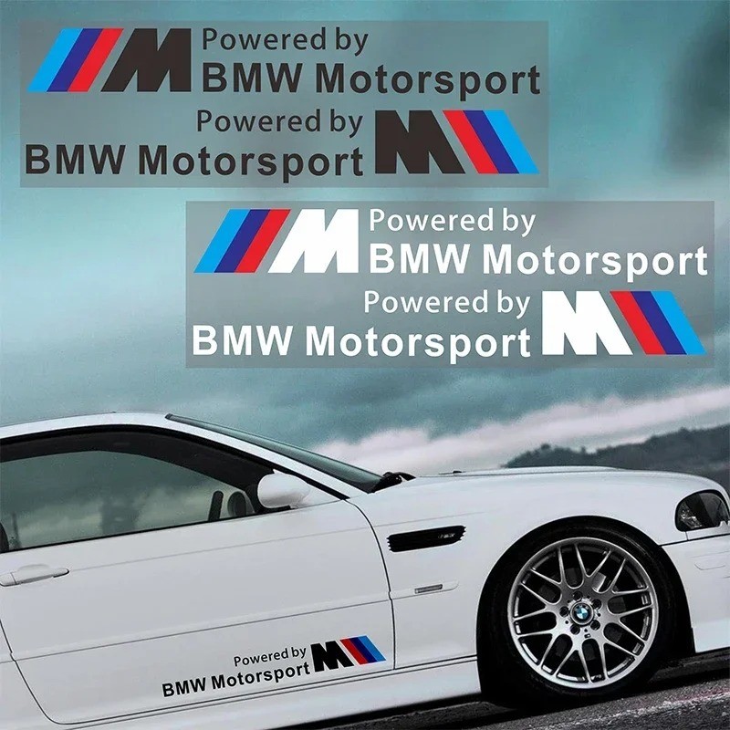 2 Chiếc M Motorsport Miếng Dán Xe Bên Cửa Phản Quang Miếng Dán Cho Xe BMW X3 X5 X6 M3 M5 M6 E46 E39 