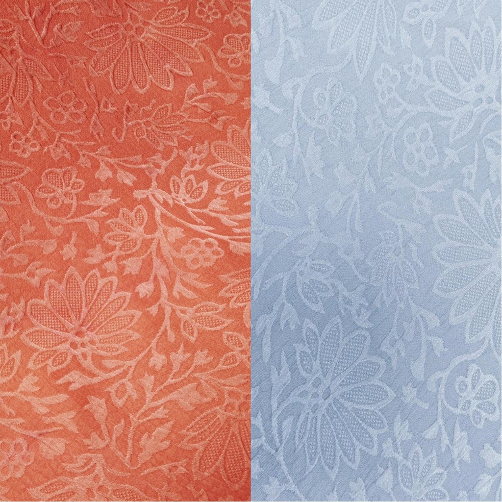 Huzhou Story Guanle Crepe Silk Mulberry Silk Trang Phục Vải Dập Nổi Vải Jacquard 18m Minnan Đỏ Xanh 
