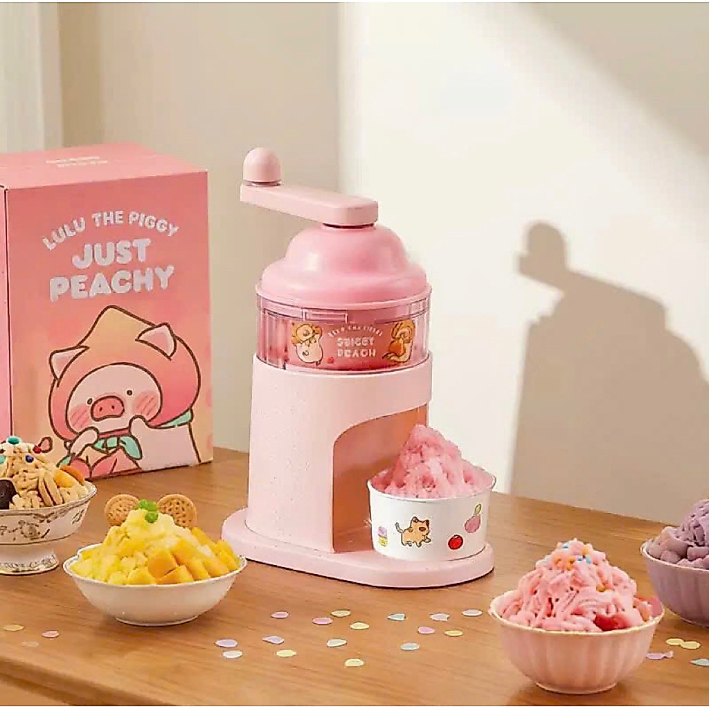Máy Bào Đá Tuyết Màu Hồng Cực Xinh, Nhỏ Gọn, Tiện Lợi Bào Đá Mịn, Làm Bingsu,- Đồ Gia Dụng Nhà Bếp C