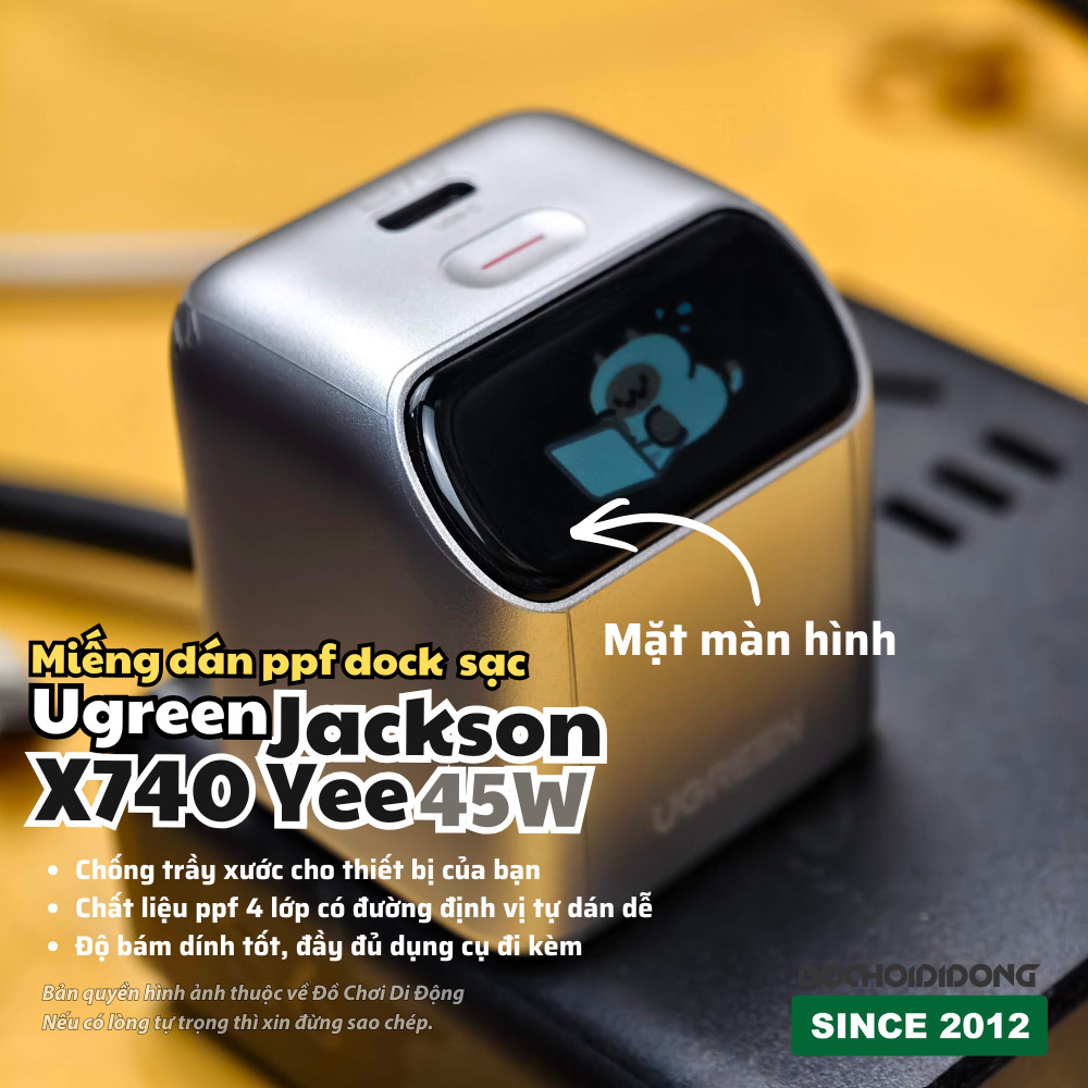 Miếng dán PPF dành cho Dock sạc Ugreen Jackson Yee X740 45W (có tùy chọn full bộ)