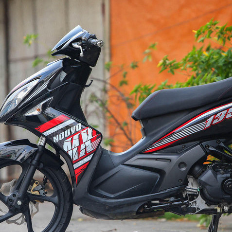 Tem Rời Xe Nouvo LX mẫu MX đỏ đen xám, thiết kế đẹp mắt, in sắc nét, 3 lớp không bay màu MD00173